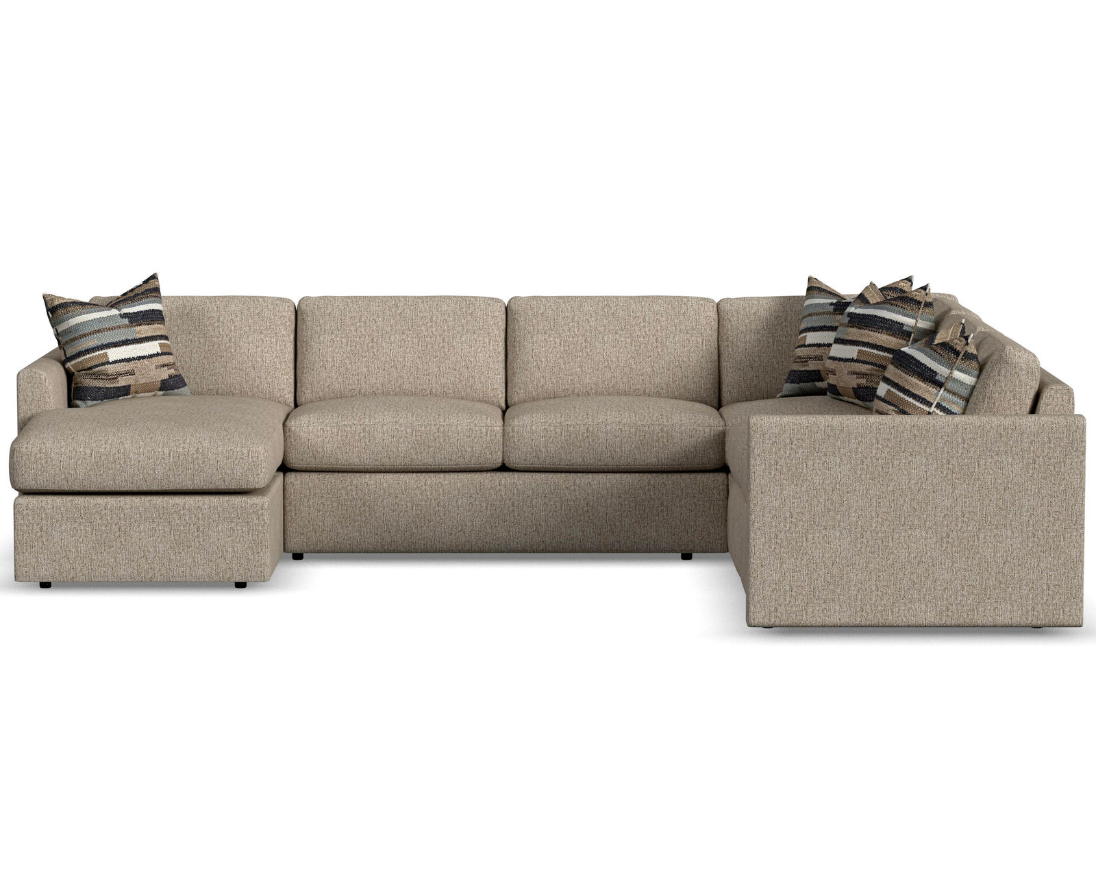Sky 5512 Sectional (hypoallergenic down-like cushion) +100 fabrics - Layout F: Five Piece Sectional 65" x 136" x 106"