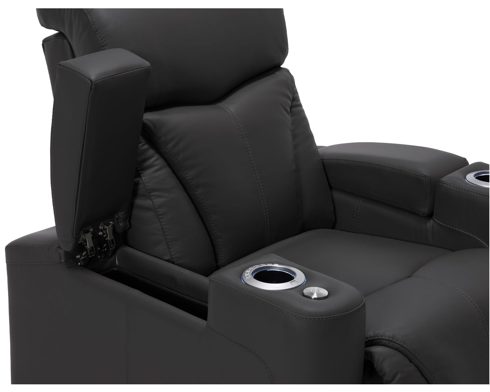 Vivid 41095 Triple Power Home Theater Sectional (+200 colors) - Includes LED lighted cupholders and chair base