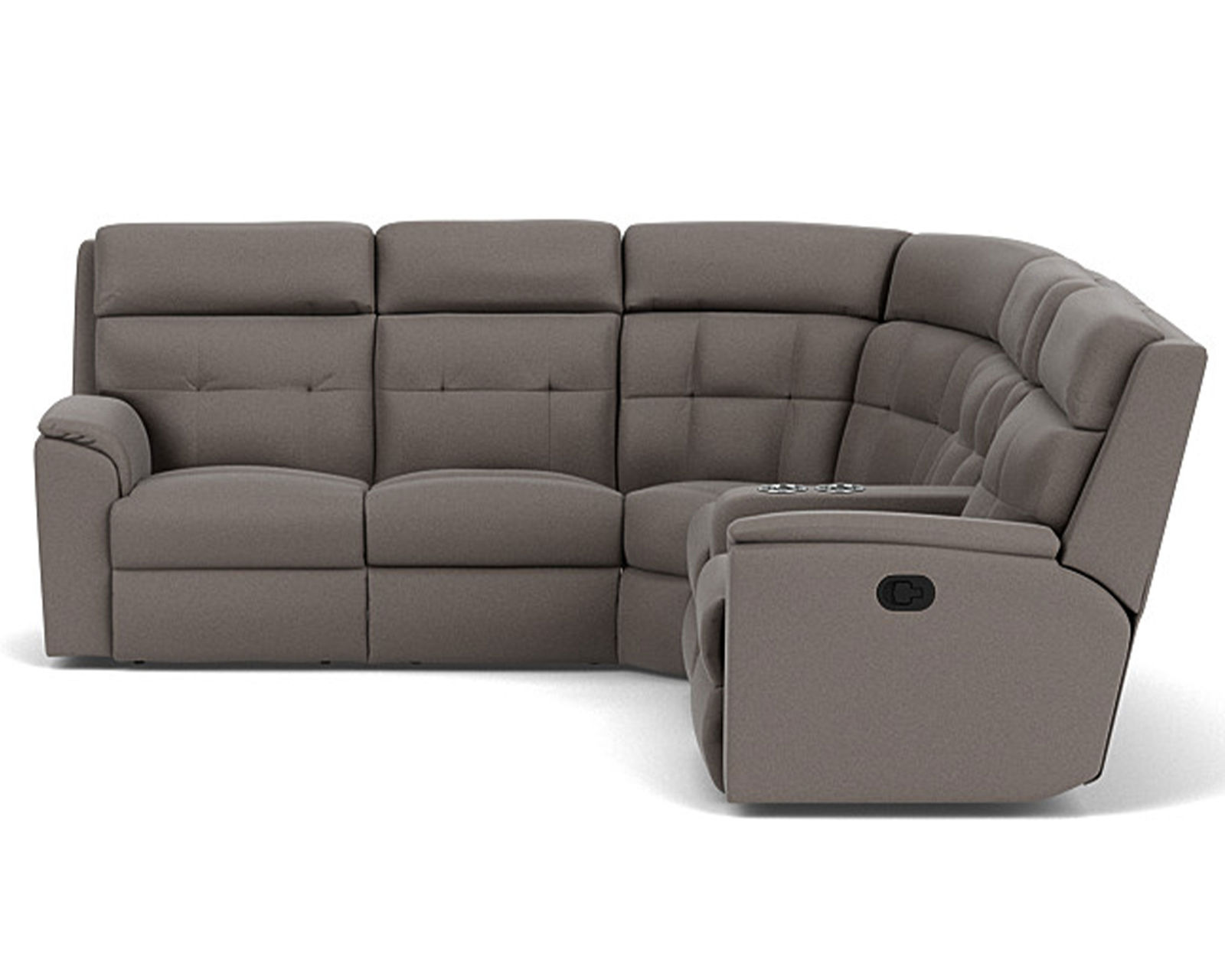 Mason Reclining Sectional (Colors Available) - Sectional Layout H: Pad-over arms provide support for the forearms.