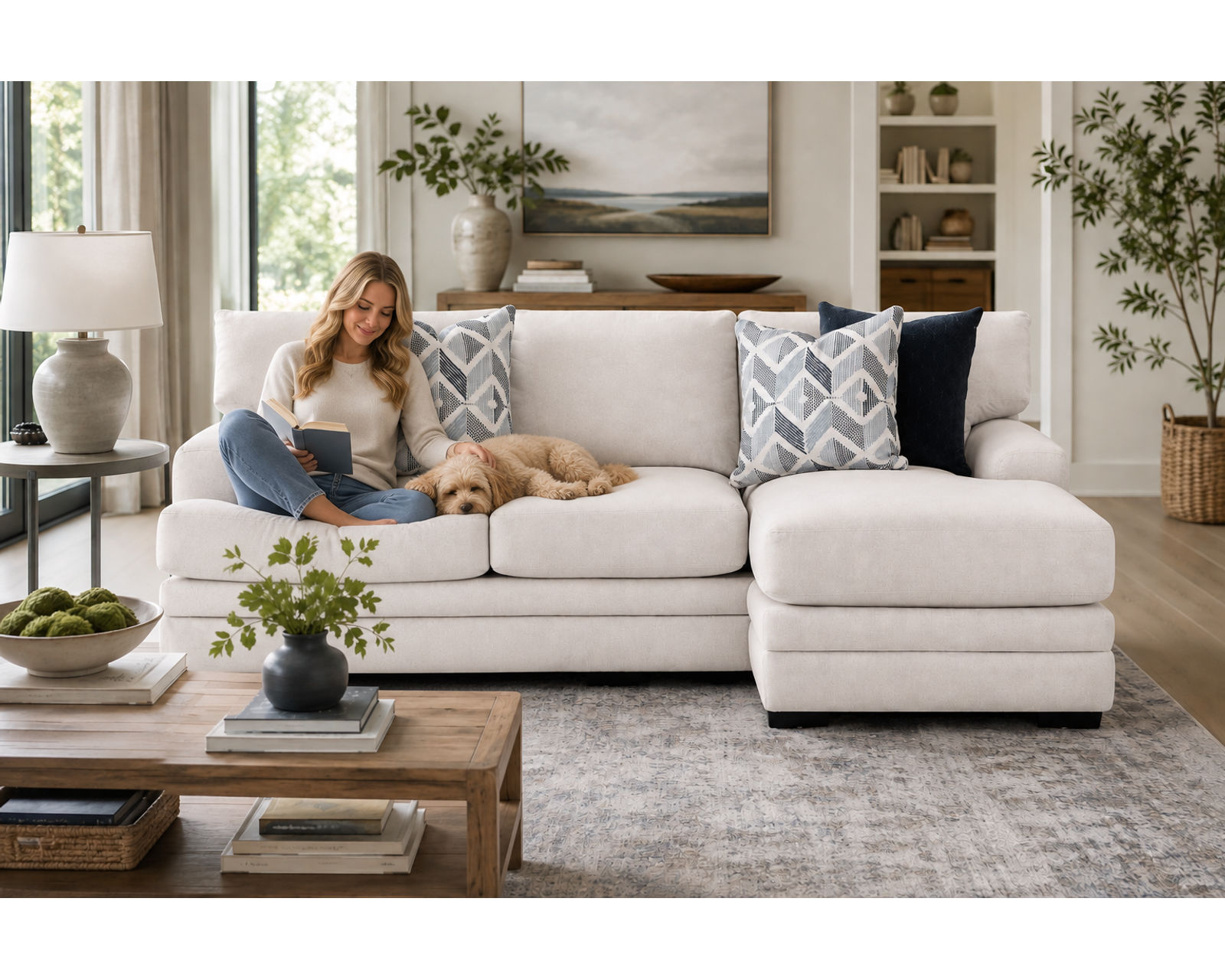 Laken 99" Reversible Chaise Sofa (One Sofa. Two Chaise Positions) - Luxury Looks. Beautiful Rooms. Surprisingly Affordable.