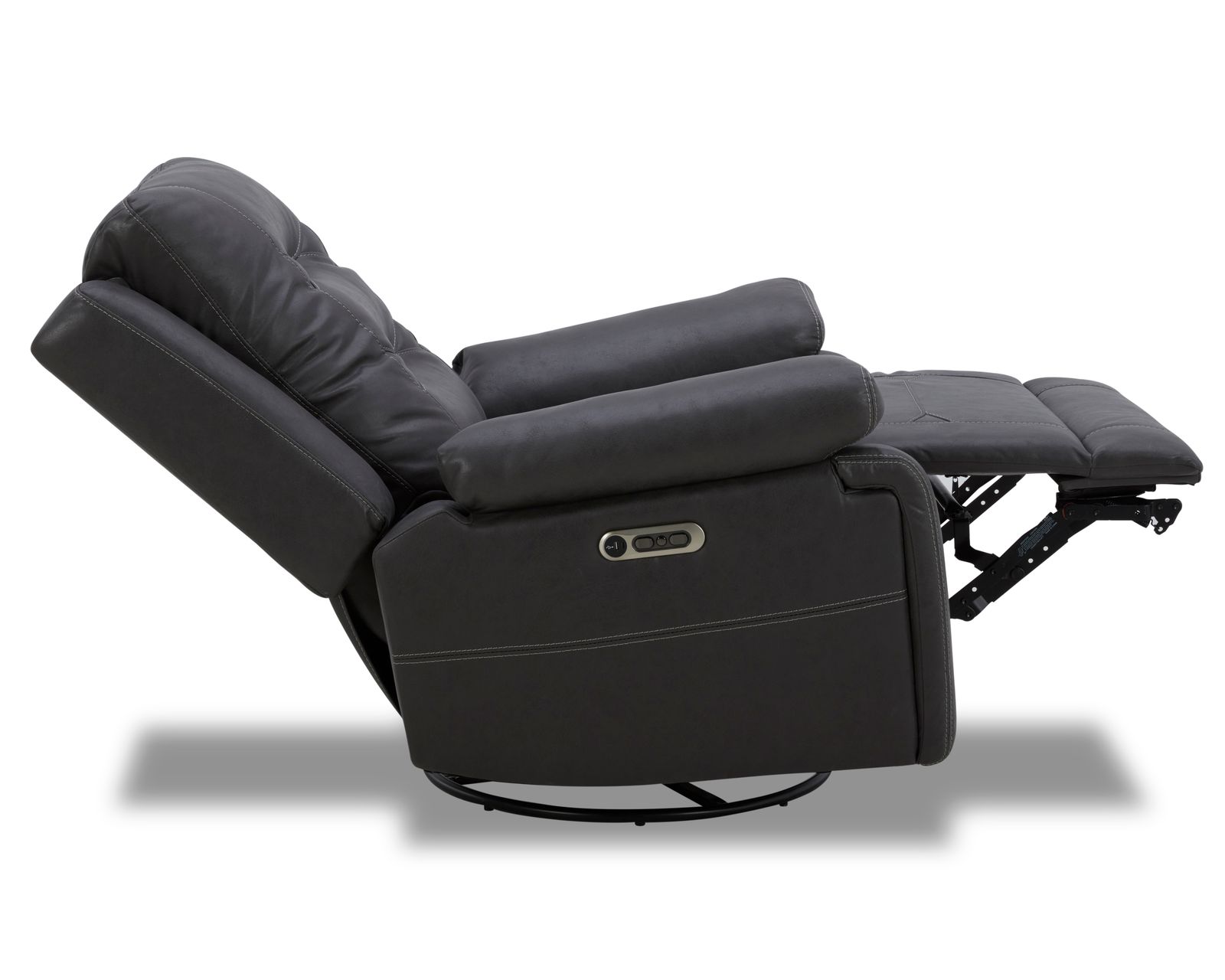 Caldwell 89" Power Reclining Sofa Charcoal (In stock - Fast Shipping) - Caldwell Power Swivel Glider Recliner