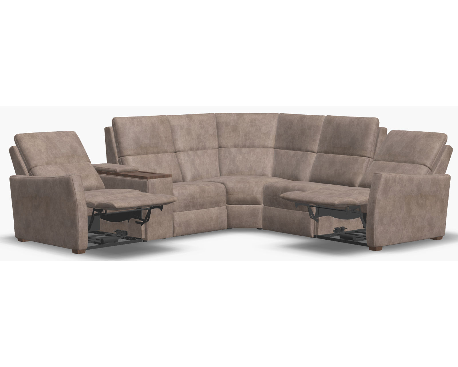 Luna 40110 Triple Power Reclining Sectional (+50 fabrics) - Layout A: Three Piece Reclining Sectional (2 recliner) 111" x 98"