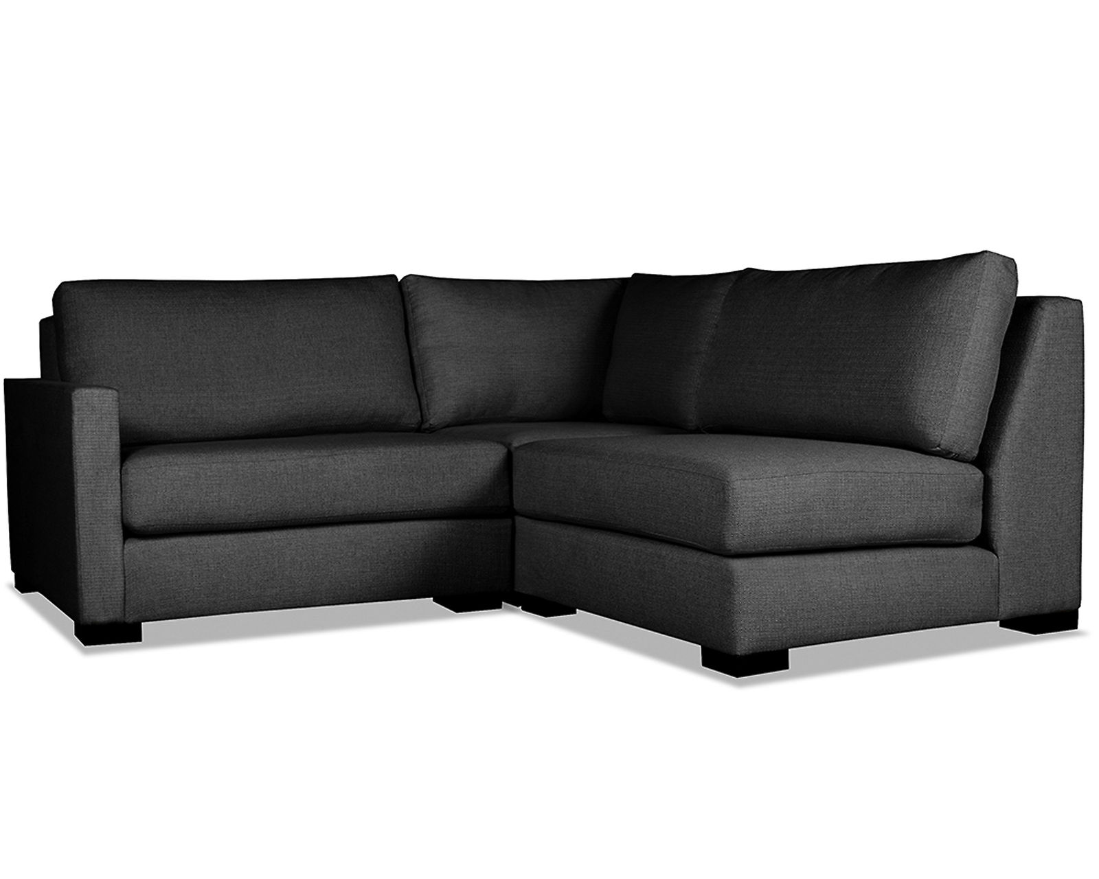 Chester 3 Pieces Modular Sectional w/ Right Open End (3 Colors Available) - Chester 3 Pieces Modular Sectional w/ Right Open End in Charcoal