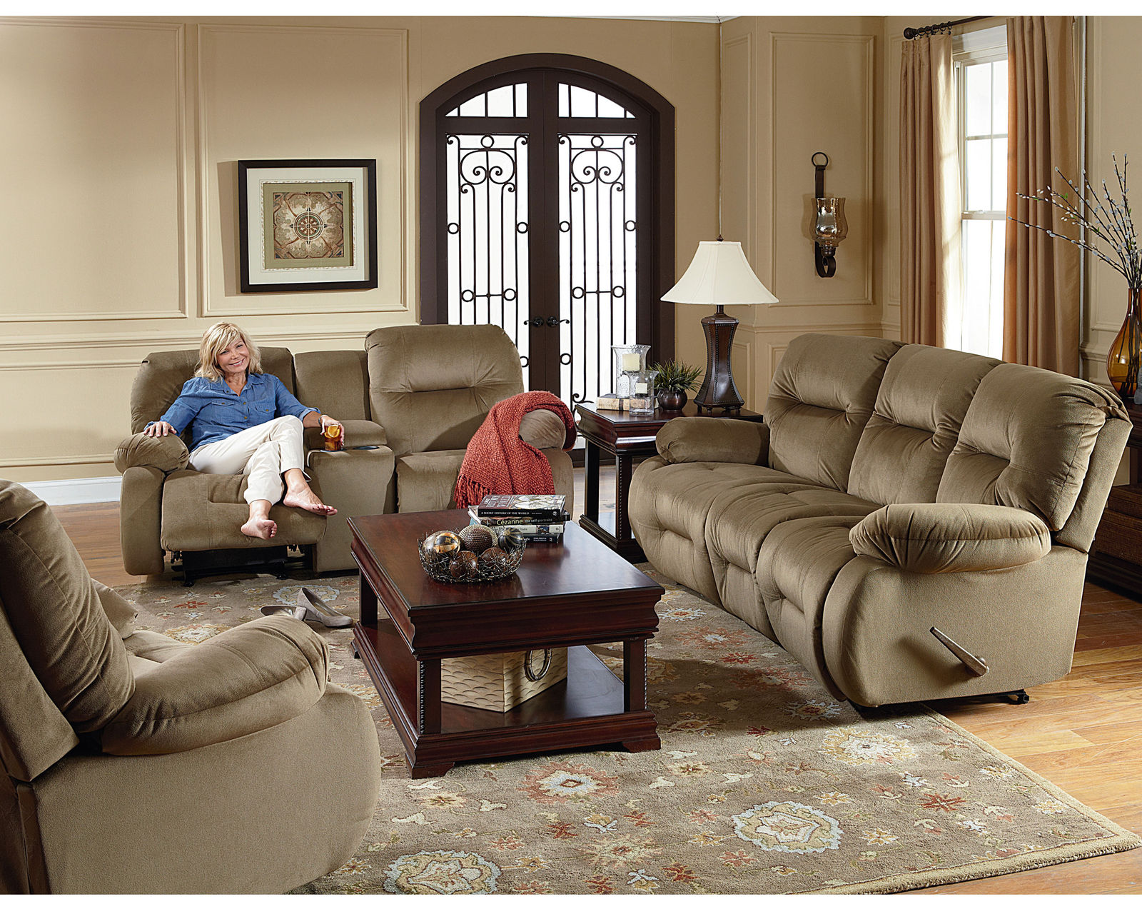 Brinley Double Reclining Sofa (+100 fabrics) 91" - Brinley Double Reclining Sofa