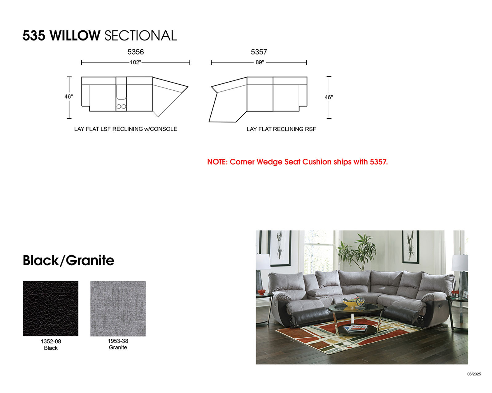 Willow 2 Piece Lay Flat Reclining Sectional (hot buy) - Comfort Built for the Whole Family.