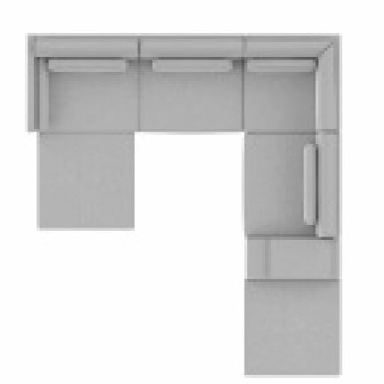 Layout E: Seven Piece Sectional 77" x 123" x 132"