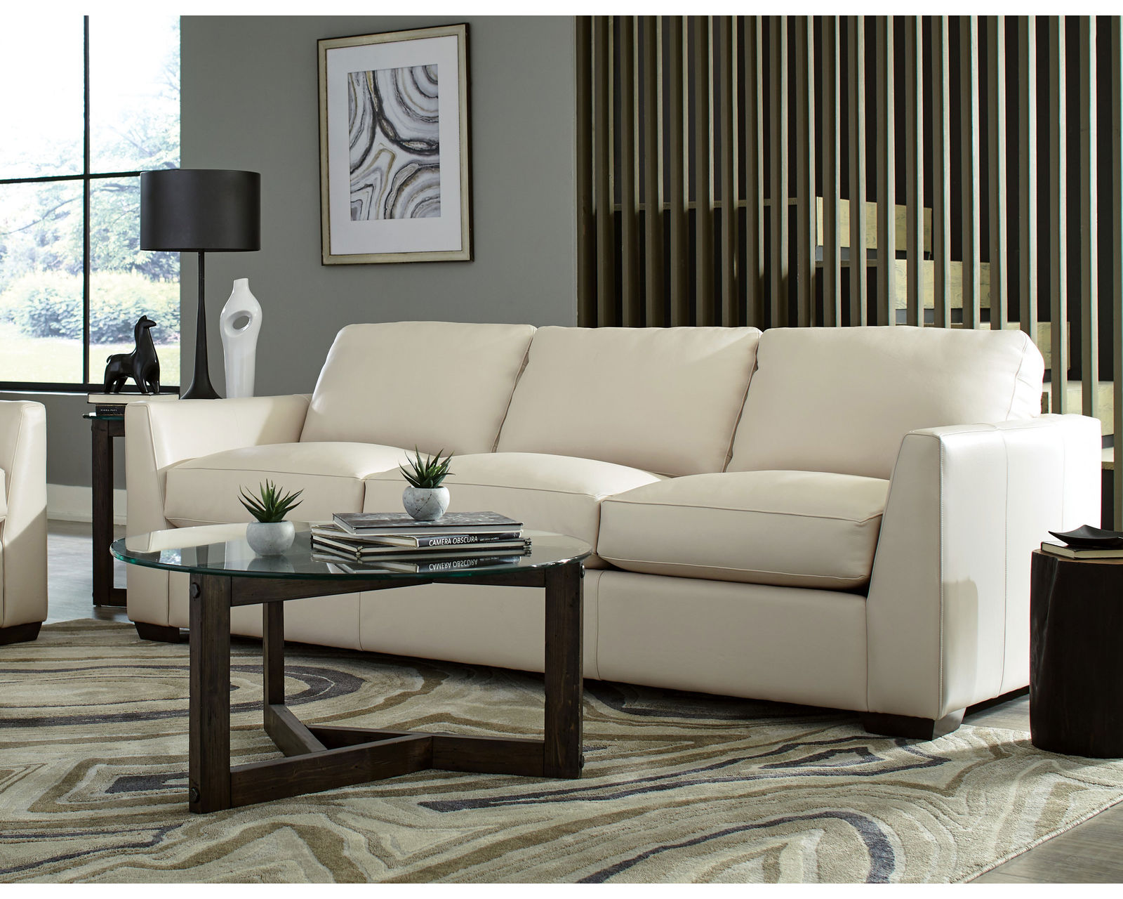 Omaha 95" Top Grain Leather Sofa (Leather choices) L7839 - Heavy gauge sinuous wire seat and back springs