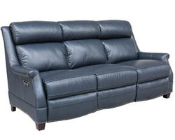 Warrendale 83" Leather Power Headrest Power Reclining Sofa (Blue) In stock