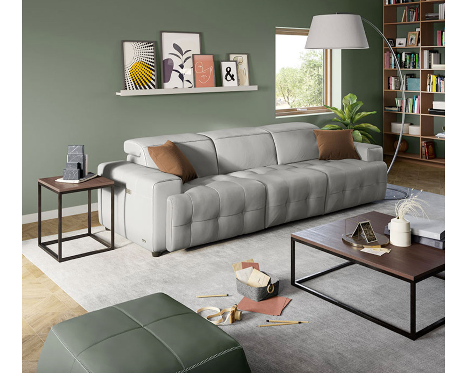 Intenso C157 Stationary Sectional (+40 fabrics) - Layout A: Three Piece Sectional 114" wide