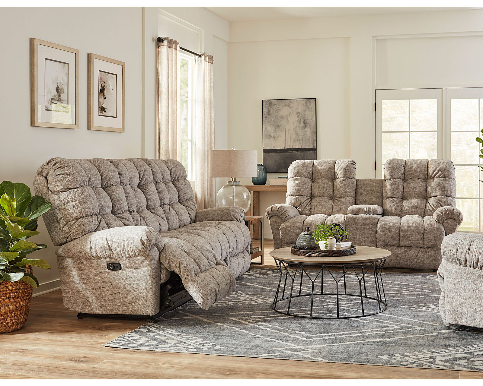 Corey Double Reclining Sofa (+100 fabrics) 90" - Corley Double Reclining Sofa