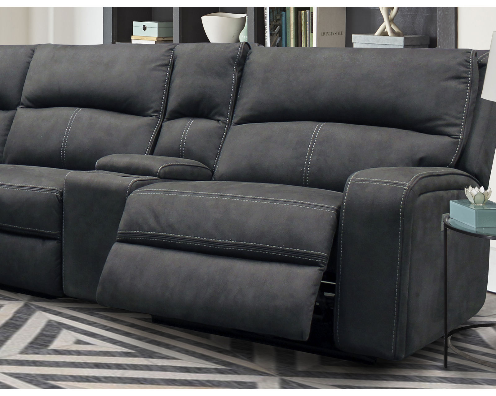 Polaris Power Headrest Power Reclining Sectional Slate (In stock - Fast shipping)