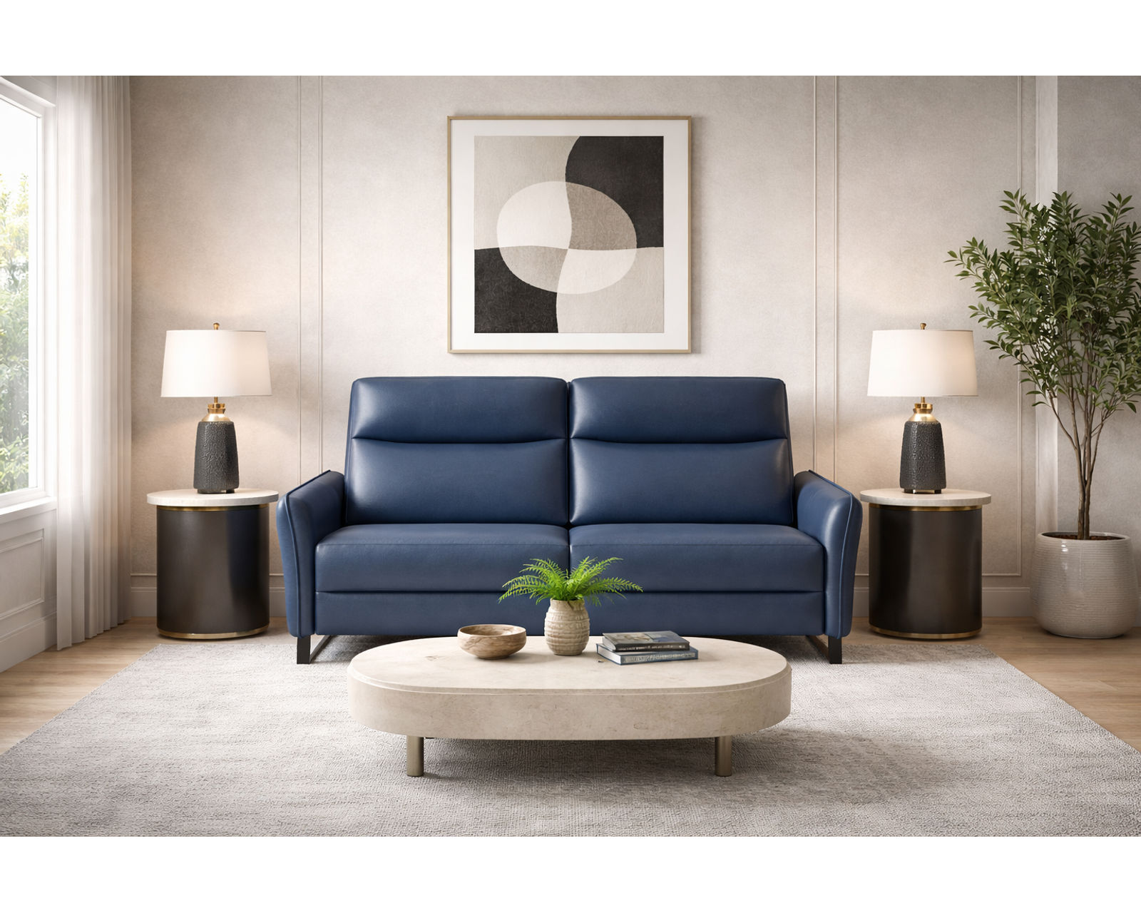 Flora Dual Power Reclining Sofa — Available in Standard & Wide Cushions, 140+ Leather Options, and 75", 80", or 107" Widths - Comfort You Can Feel. Quality You Can Trust.