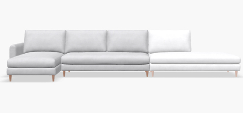 Layout I: Three Piece Sectional 61" x 158"