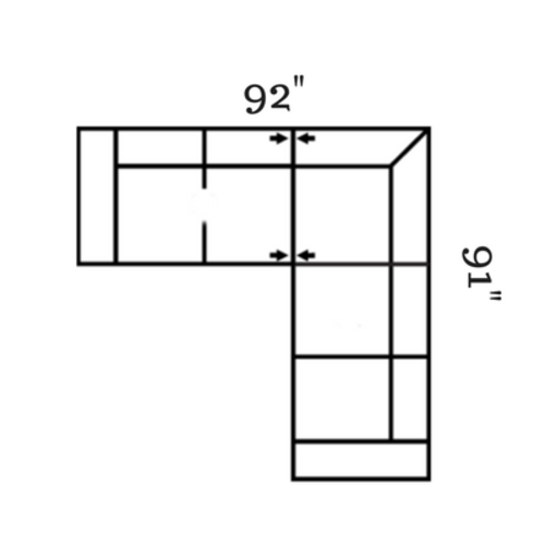 Layout F: Two Piece Sectional 92" x 91"