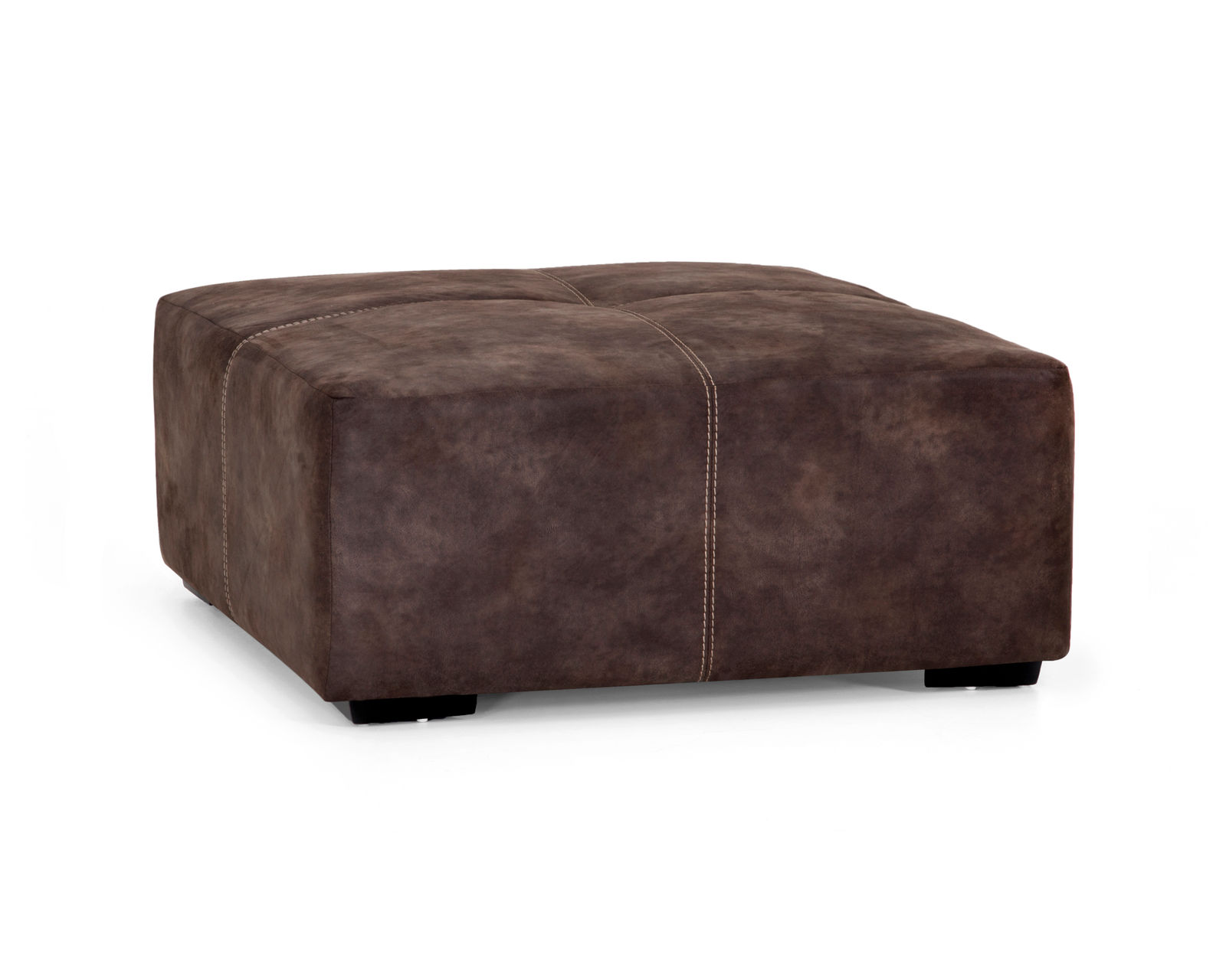 Teagan 840 Three Piece Sectional (Best-Selling Comfort. Leather-Like Style) - Teagan 39" Square Cocktail Ottoman