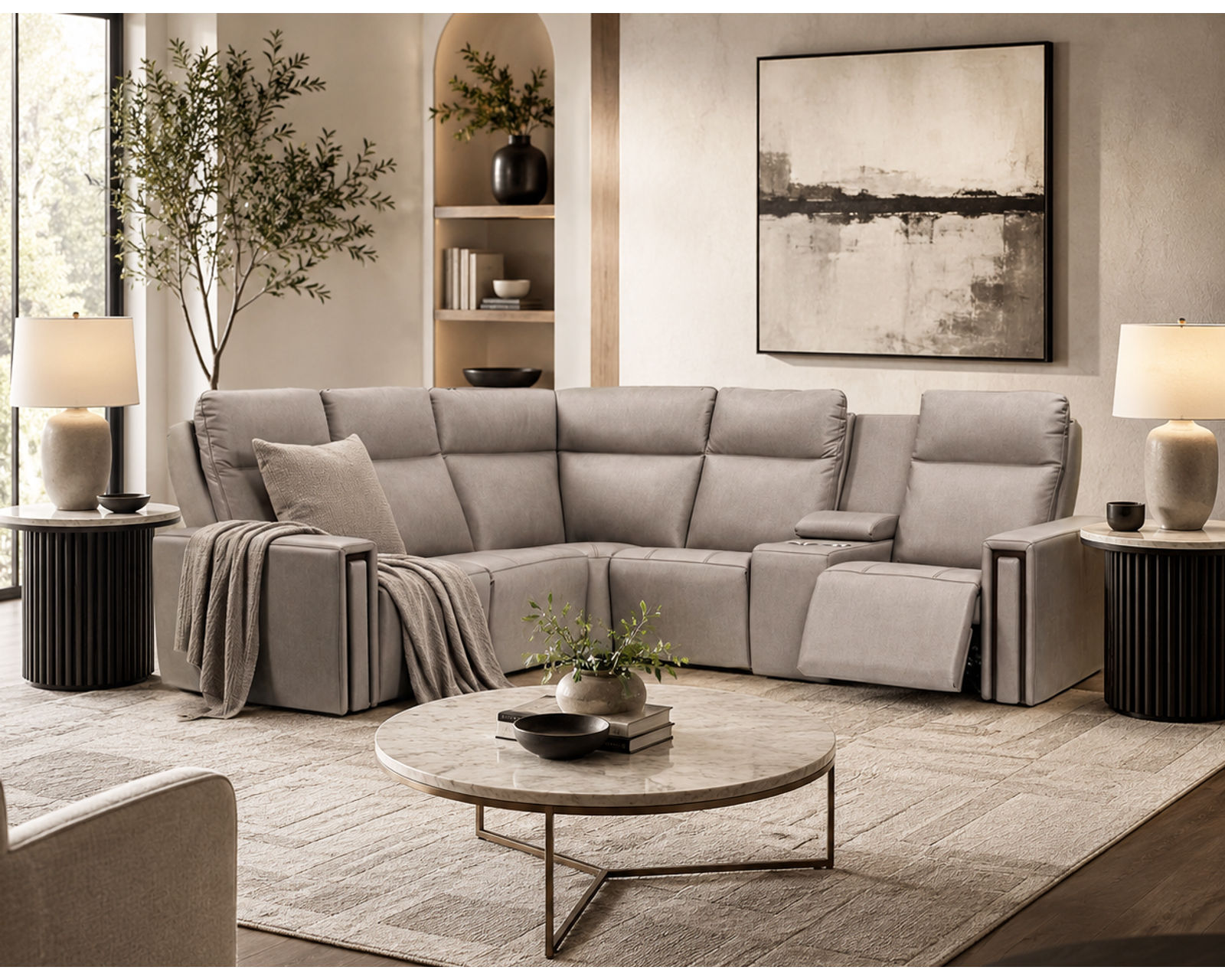Evelyn 2012 Reclining Sectional (standard and wide seat widths) +140 leathers - Designed for Comfort. Built for Life. Priced for You.