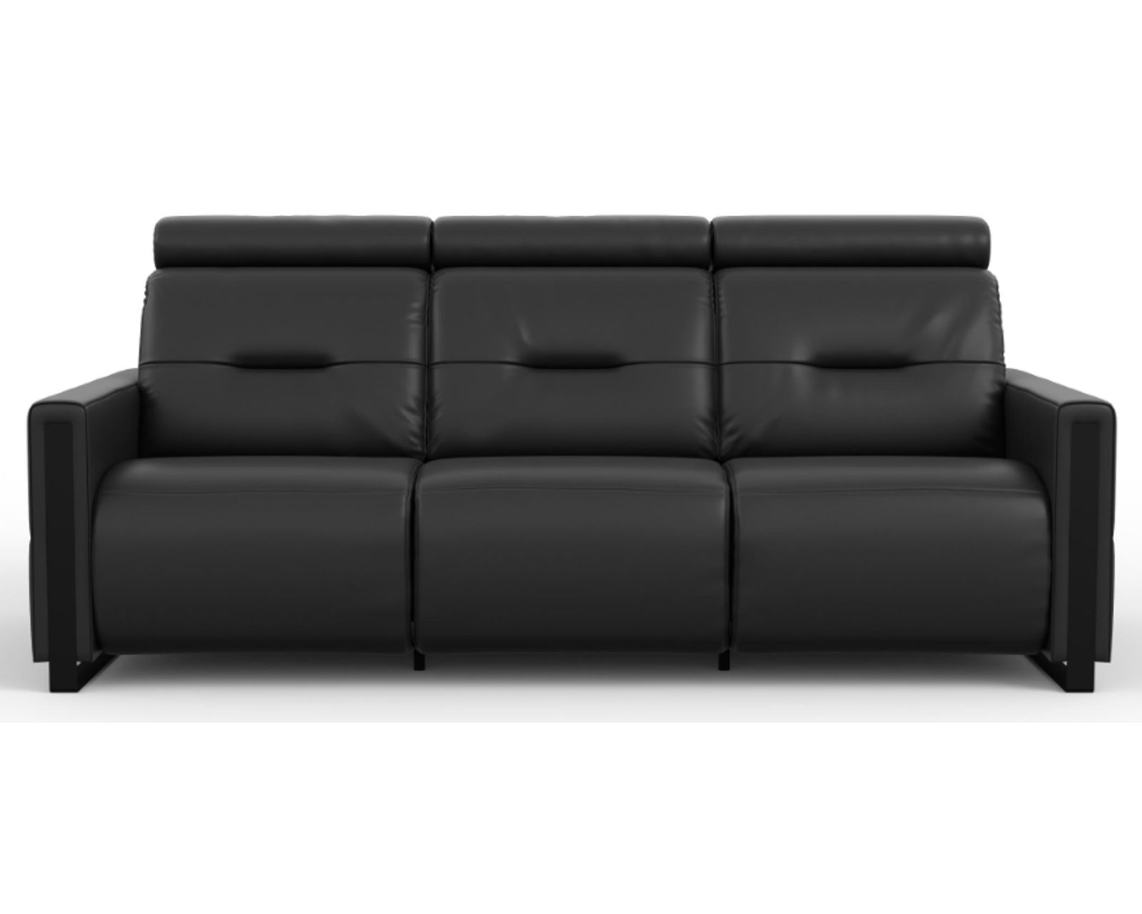 Monte Carlo 87" Power Headrest Power Reclining Sofa (+38 leathers) - Shown in leather color Black