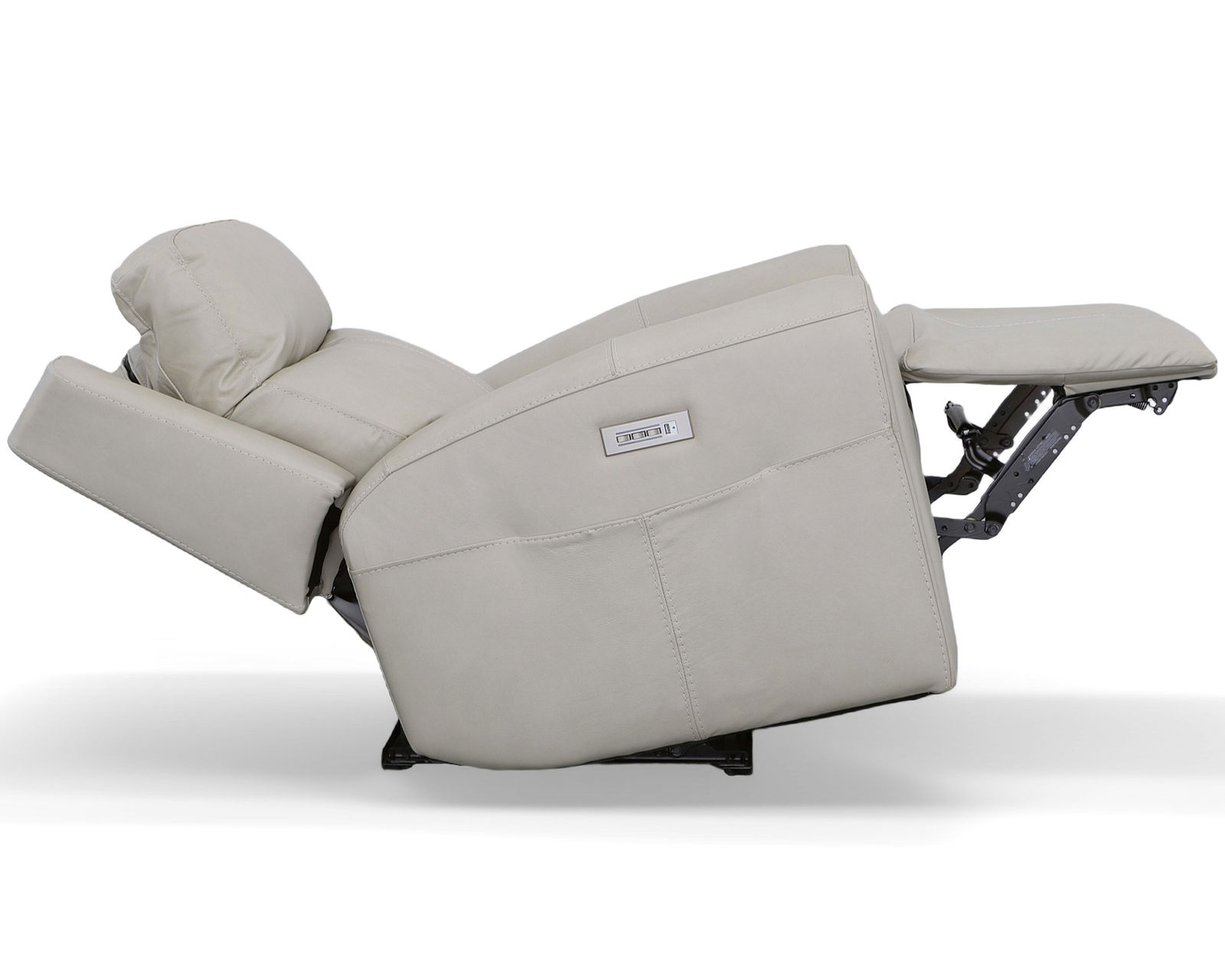 Barnett Power Reclining Sofa with Power Headrests and Lumbar (Ice leather) 87" - Barnett Power Recliner with Power Headrest and Lumbar