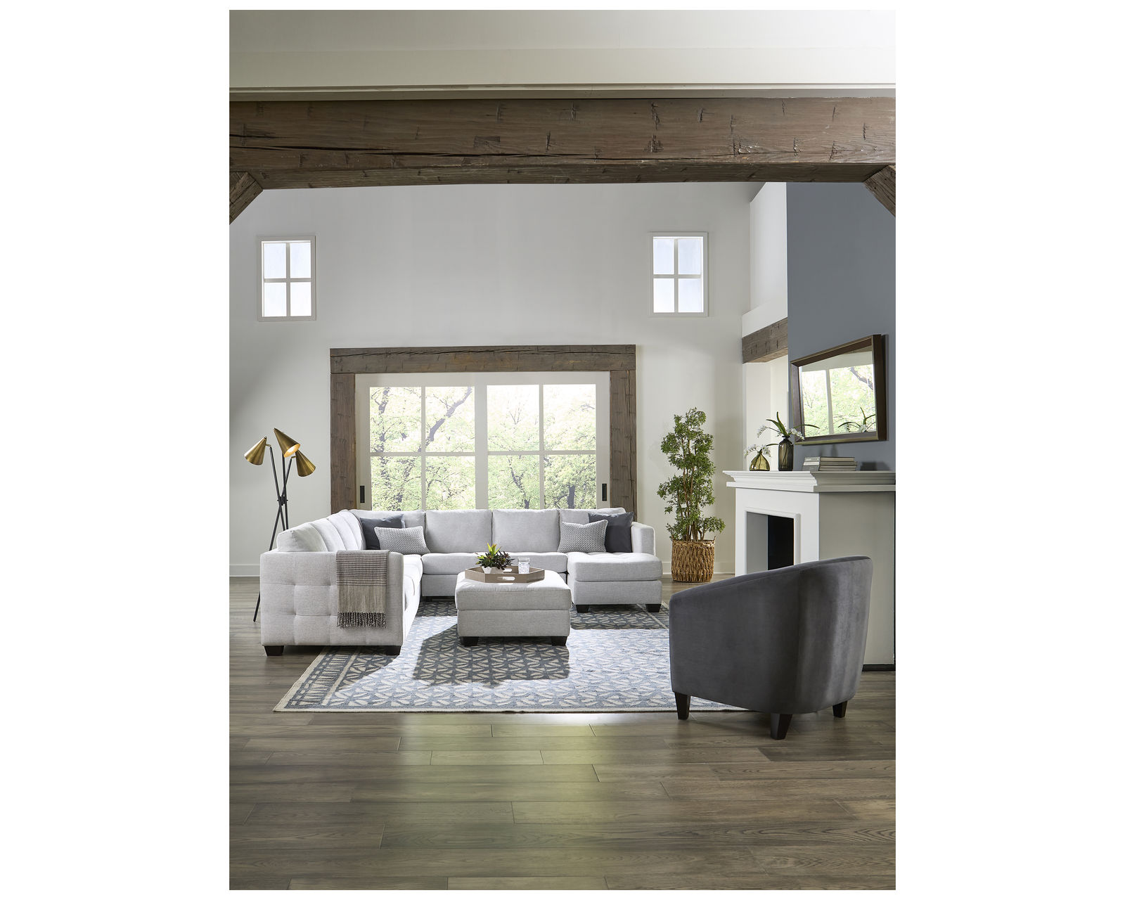 Barrett 77558 Sectional (+50 fabrics) - Layout M: Five Piece Sectional 128" x 122" x 91"