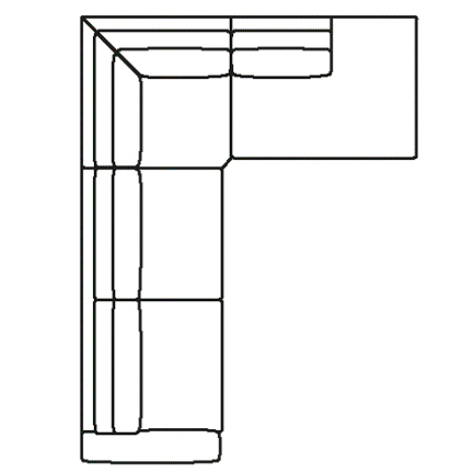 Layout C: Three Piece Sectional 126" x 95"