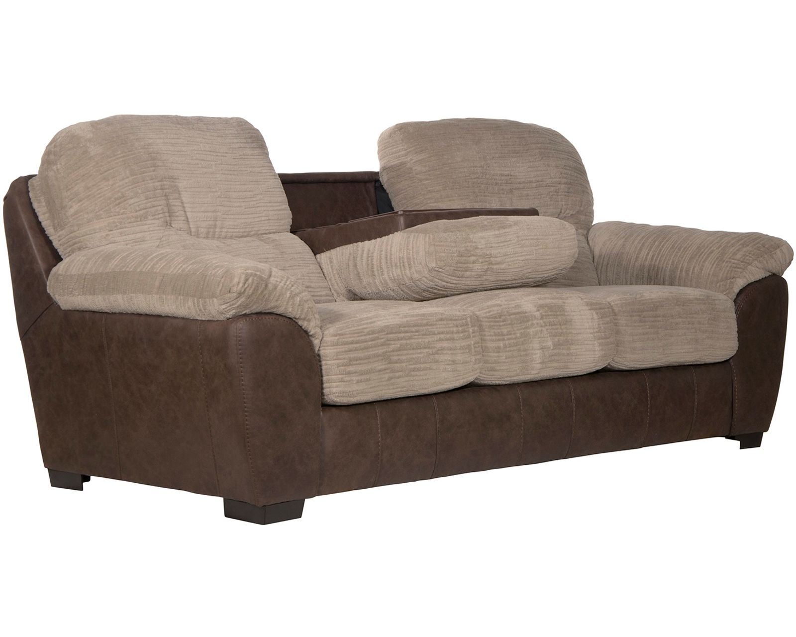 McMahon 96" Sofa with Drop Down Table (two tone polyester fabric)