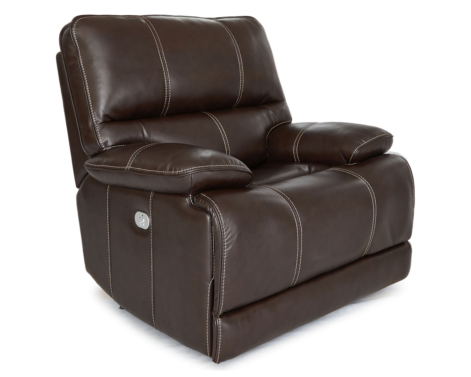 Shelby Power Headrest Power Reclining Sectional in Cabrera Cocoa (Leather like fabric) - Shelby Power Headrest Power Recliner