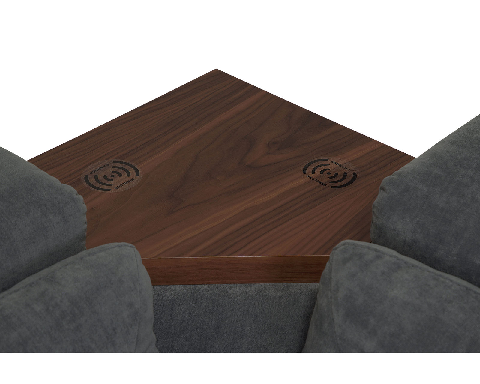 Apex 44008 Reclining Sectional (+200 colors) - Dual wireless phone chargers in the corner square