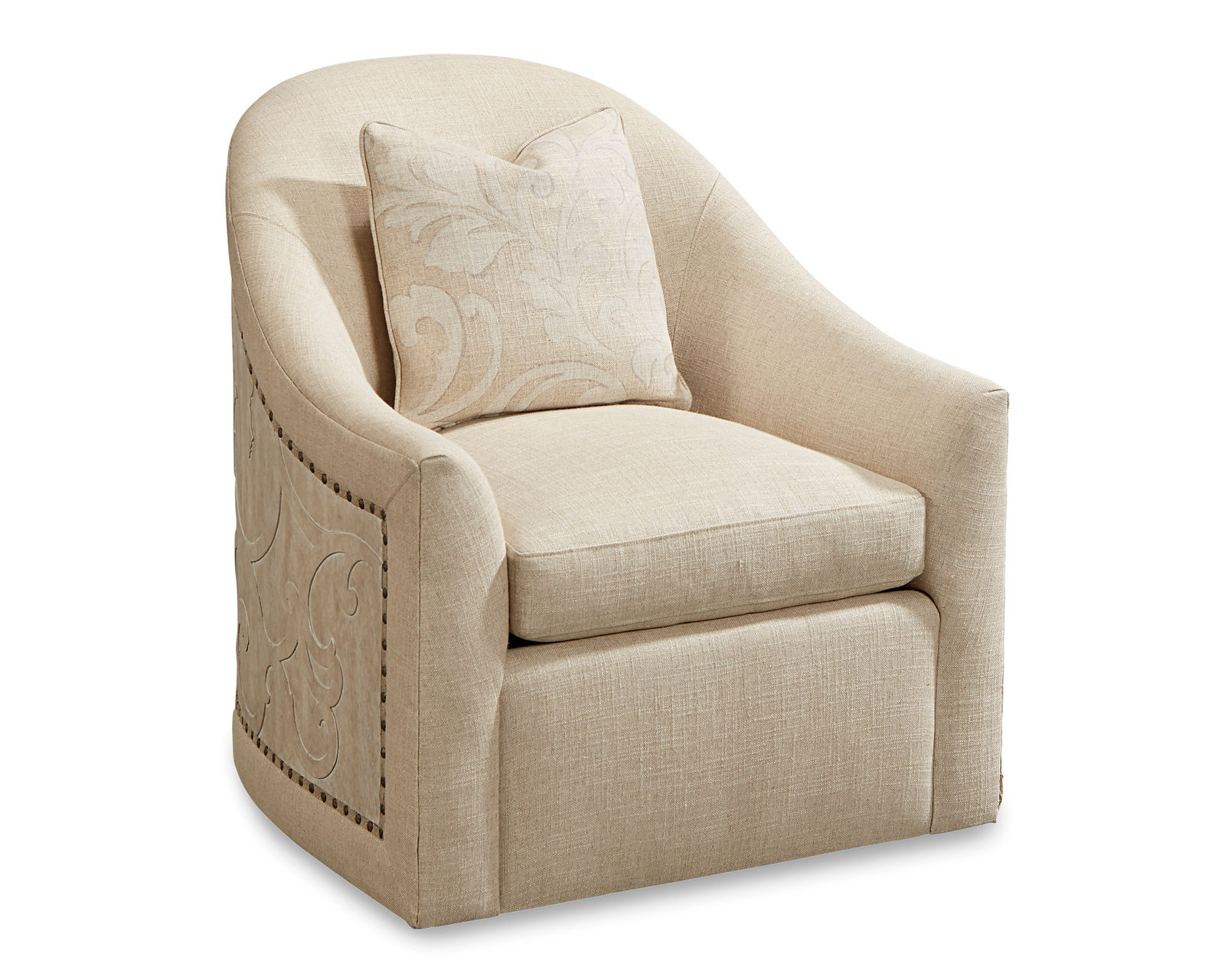 Arch Salvage Coulter Swivel Chair - Finished in Cirrus, a neutral painted finish that has been rubbed and gently aged by hand.