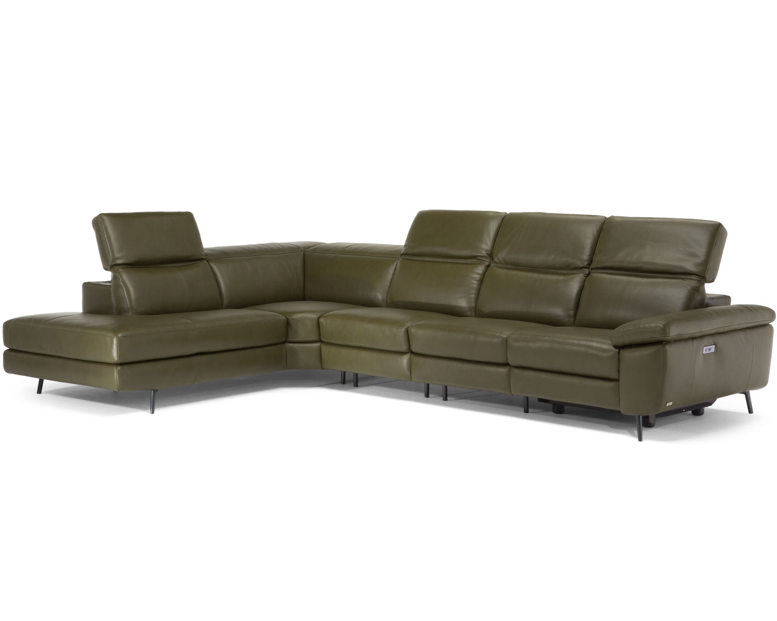 Coro C217 Power Headrest Power Reclining Sectional (+50 leathers) - Layout F: Three Piece Reclining Sectional 94" x 142":  Seating System -  Industrial Strength Webbing (The Best)