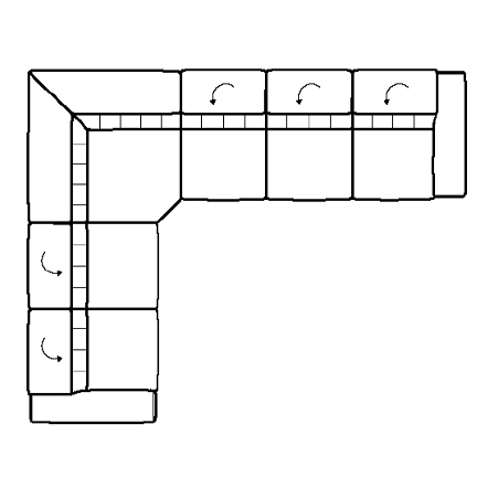 Layout E: Six Piece Sectional 114" x 141"