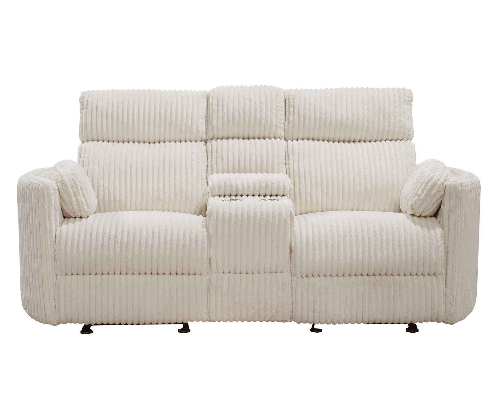 Radius 88" Power Gliding Reclining Sofa Ivory (In stock - Fast shipping) - Radius Ivory Power Reclining Glider Console Loveseat