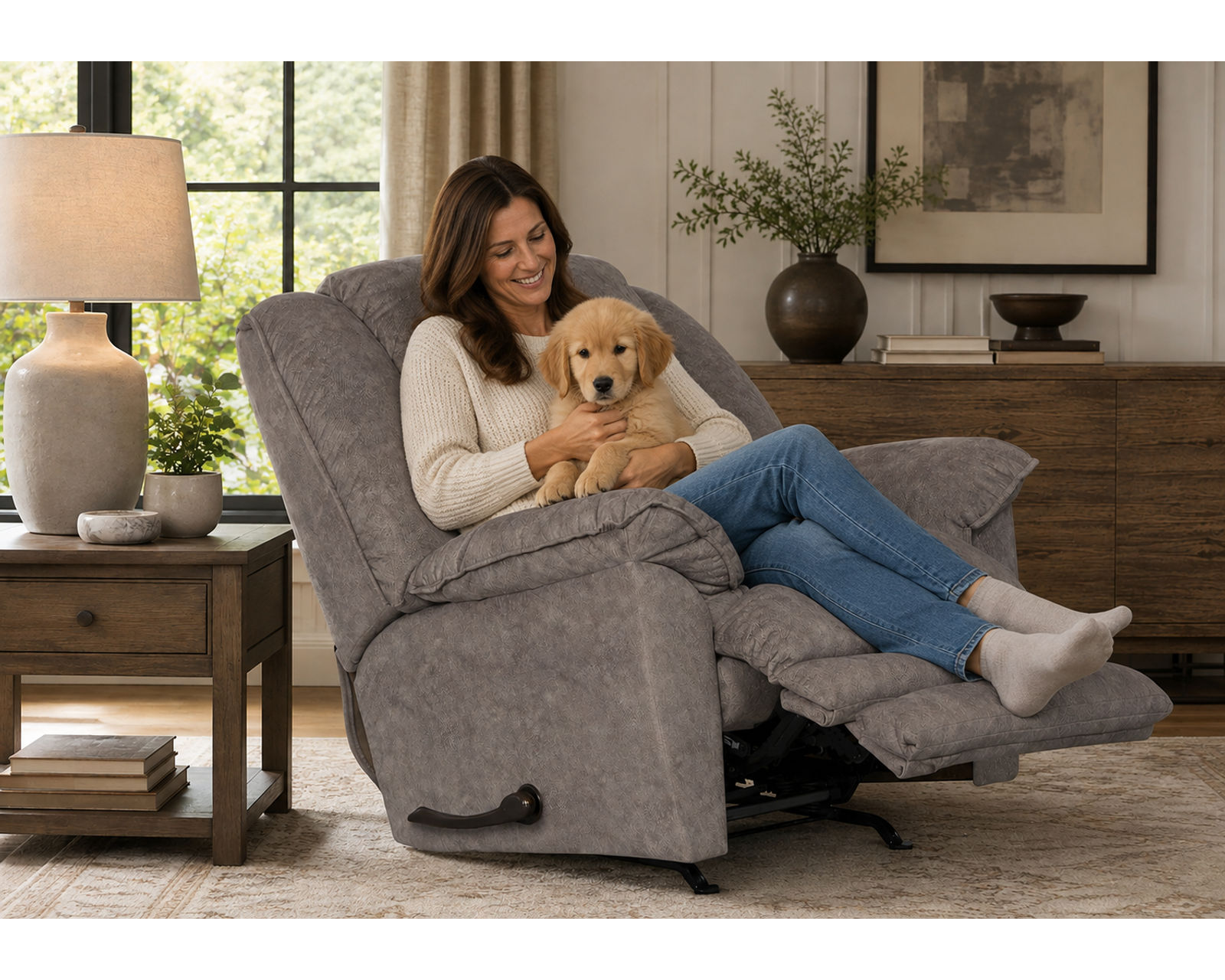  Rialto Chaise Rocker Recliner or Power Lay Flat Recliner Extended Leg Support (2 colors) - Built for Comfort. Designed to Last.