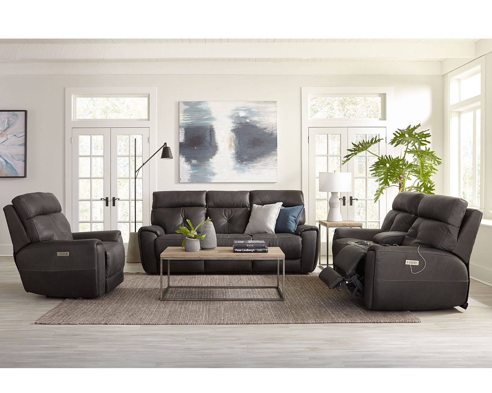 Aedon 41502 Power Headrest Power Reclining Sofa (88") +200 colors