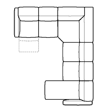 Layout G: Six Piece Sectional 113" x 140" x 69" (2 recliners)