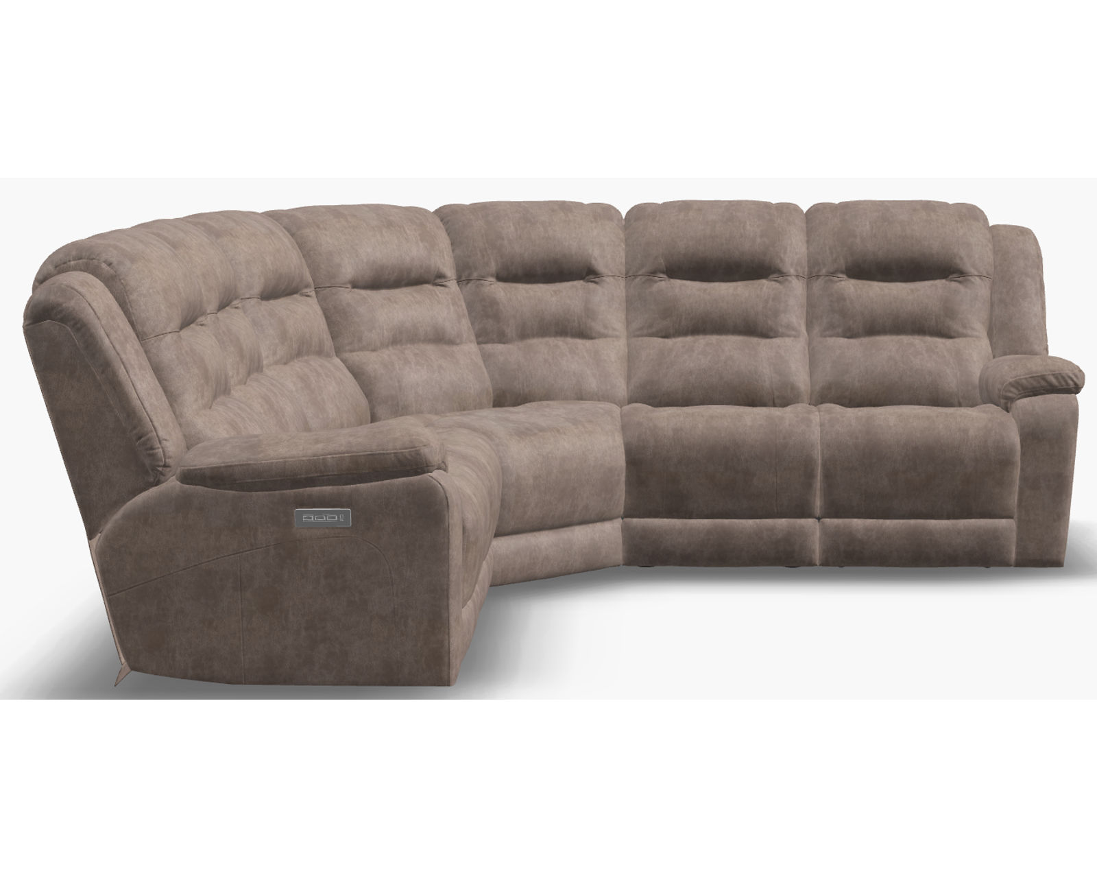 Leighton 41063 Power Headrest Power Reclining Sectional (+50 fabrics) - Layout C: Five Piece Sectional 110" x 110"