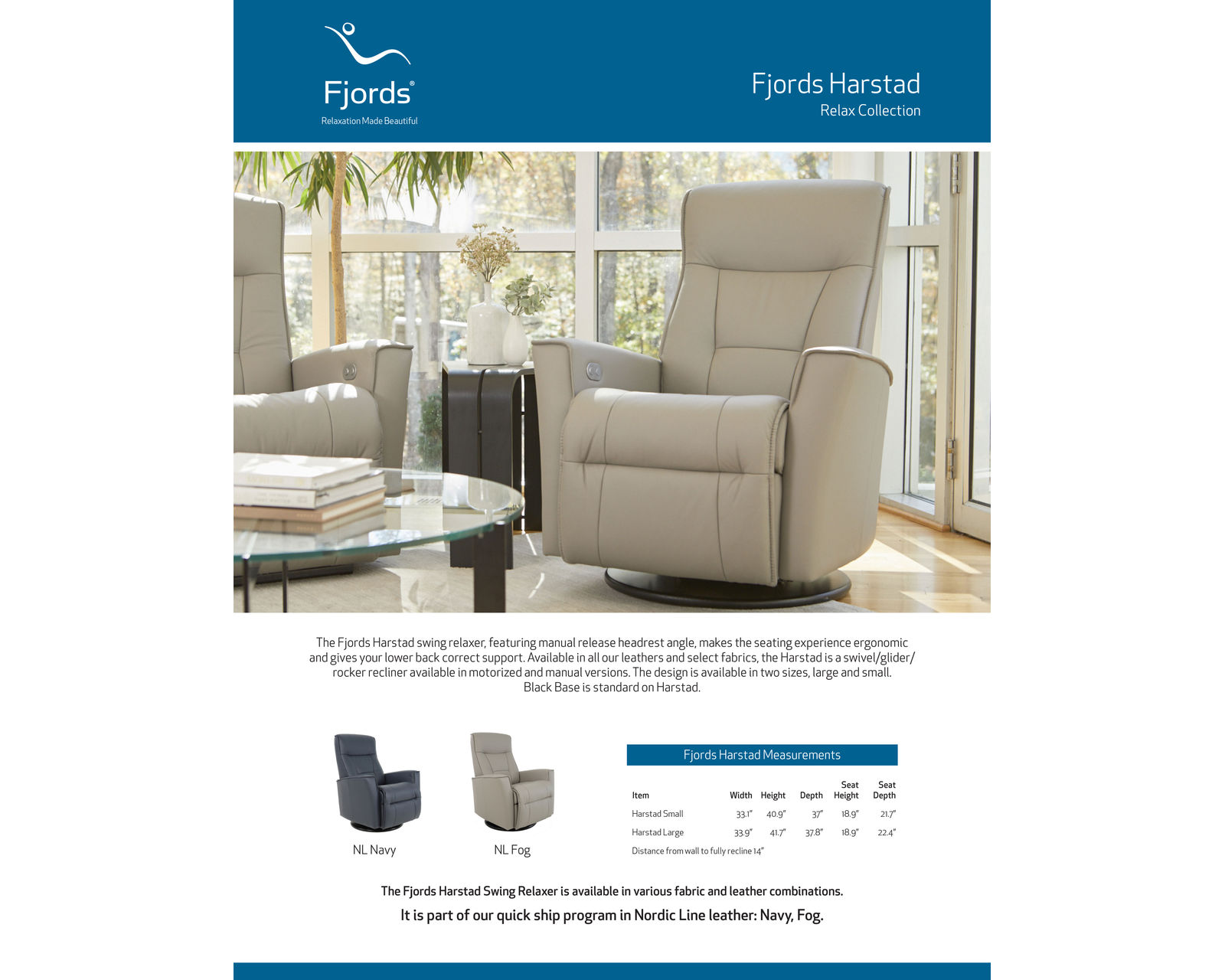 Harstad Power Swivel Glider Relaxer Recliner Fog (In stock - Fast shipping)