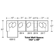 Layout E: Five Piece Sectional 65" x 152"