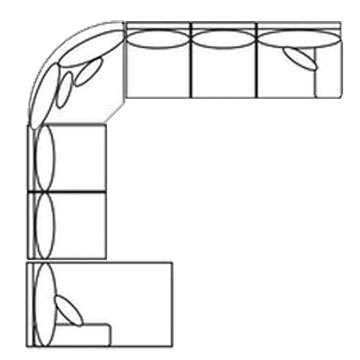 Layout J: Four Piece Sectional 68" x 161" x 161"