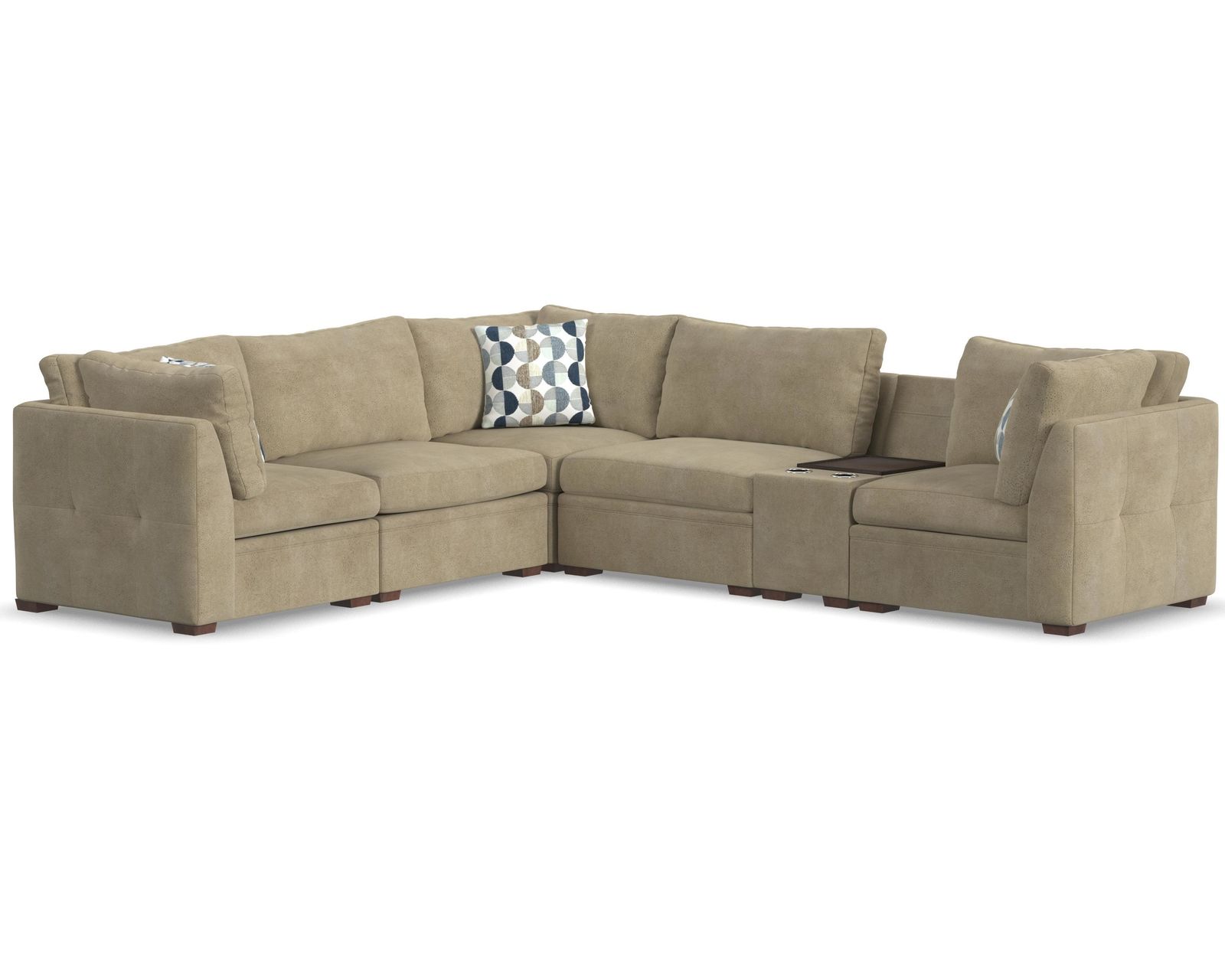 Evelyn 5023 Modular Sectional (+100 fabrics) - Layout H: Six Piece Sectional 114" x 129"