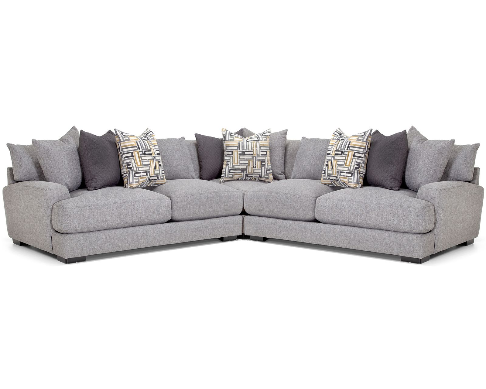 Brentwood 115" x 115" Three Piece Sectional (Contemporary Scale. Sink-In Comfort) - Layout A: Three Piece Sectional 115" x 115" 