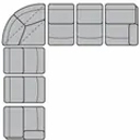 Layout H: Seven Piece Wide Sectional 151" x 151" (4 recliners)