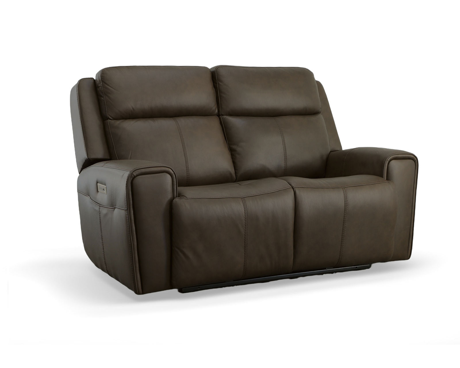 Barnett Power Reclining Sofa with Power Headrests and Lumbar (Dark Brown leather) 87" - in stock - Barnett Power Reclining Loveseat with Power Headrests and Lumbar in Dark Brown