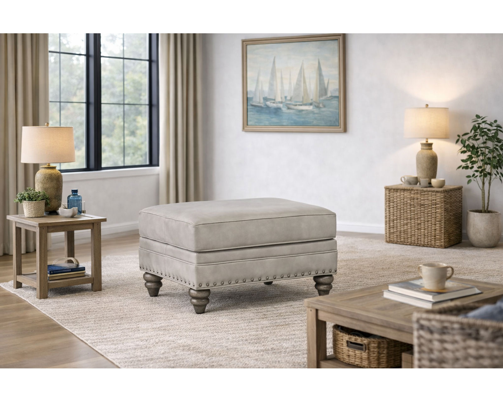 Bradington Young Carrado Sofa (12 leathers) 8-Way Hand Tie - Carrado 21" x 29" Ottoman