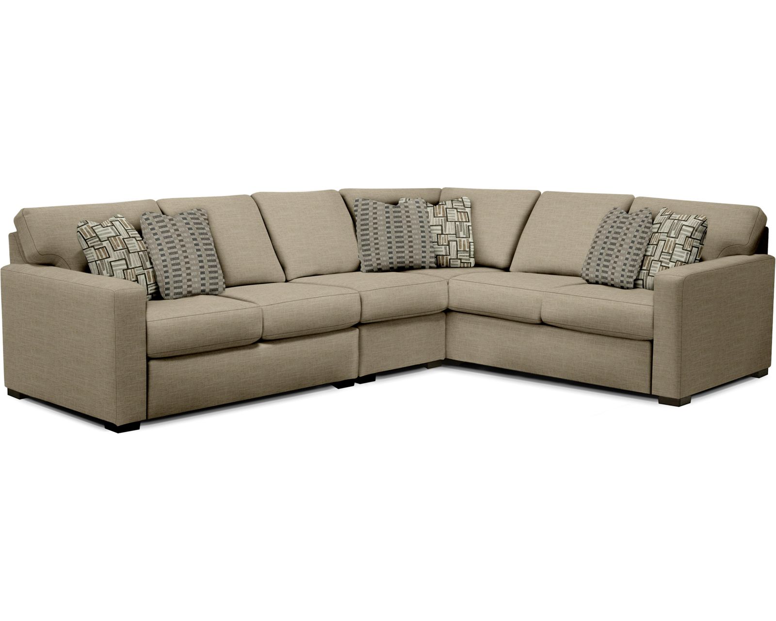 Baylor Stationary Sectional  (+100 Standard and Performance Fabrics) - Layout L: Three Piece Sectional 123" x 95"