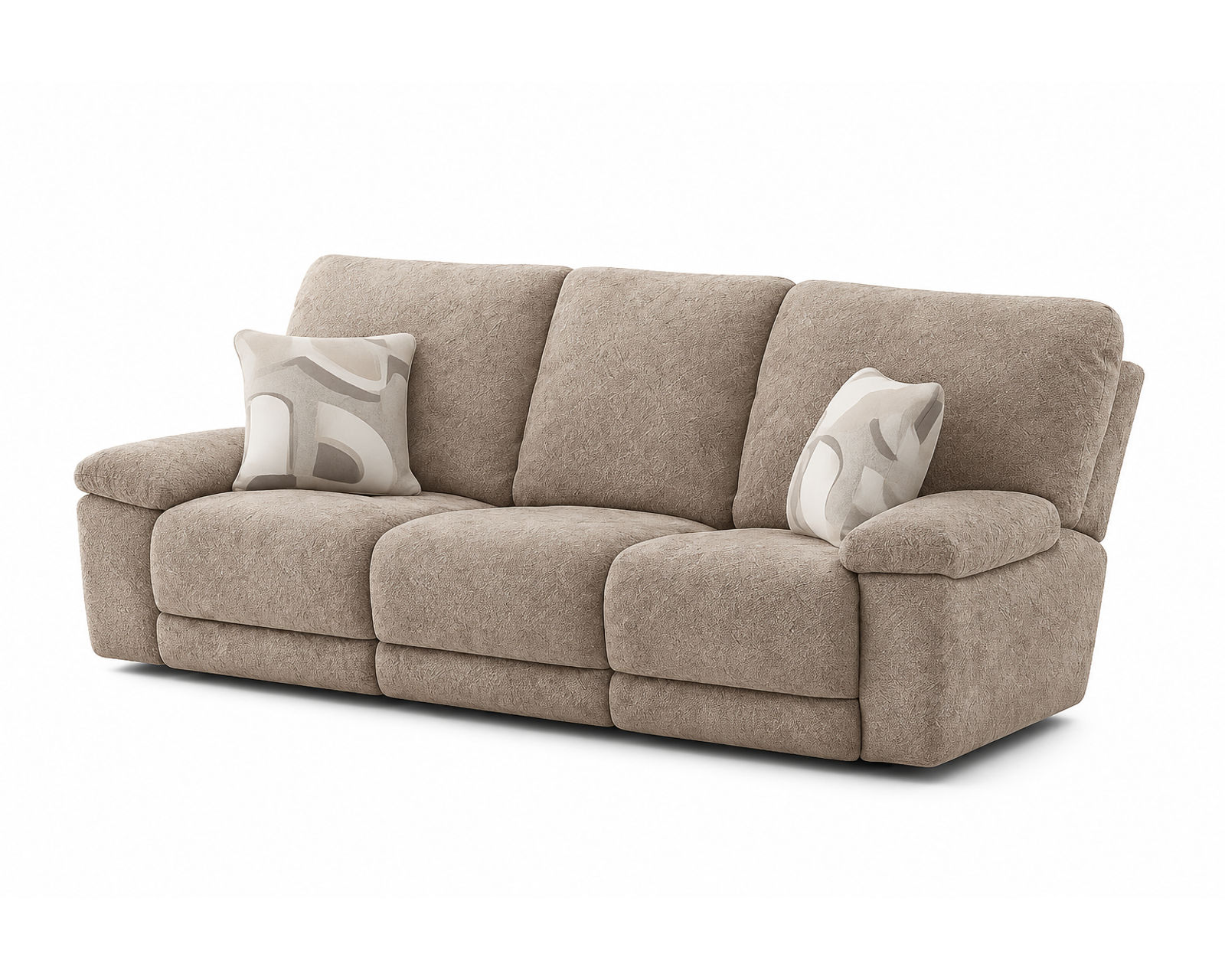 Beacon Three Piece Lay Flat Triple Reclining Sectional with Drop Down Table - 115" x 124" (includes pillows) - Also available as a reclining sofa and reclining console loveseat