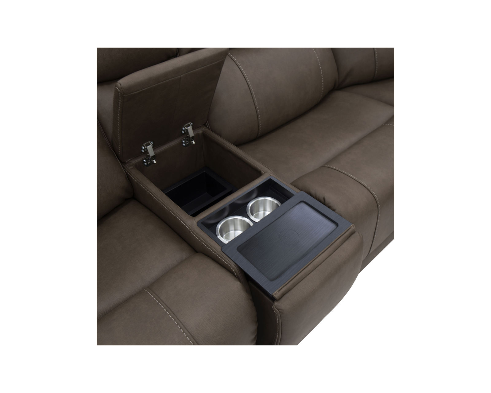 Carter 1587 Triple Power Reclining Console Loveseat (+2 colors) In stock - Zero Gravity - Center console includes metal cupholders, storage, and USB charging