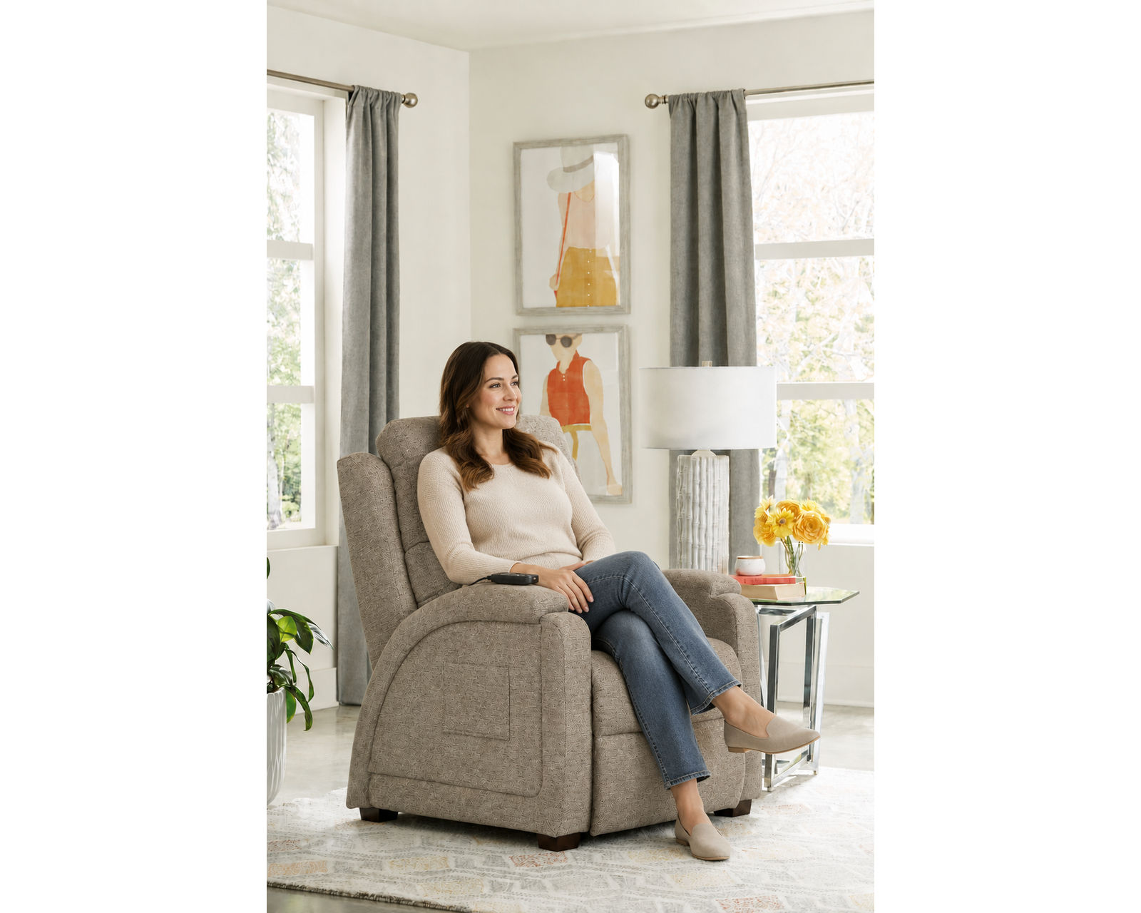 Nirvana Power Headrest Power Lay Flat Recliner with Lumbar, Dual Motor & Zero Gravity Advanced Wellness Comfort Therapeutic Massage & Nanobionic Performance Fabric (2 colors) - More Than a Recliner. A Total Relaxation Experience.
