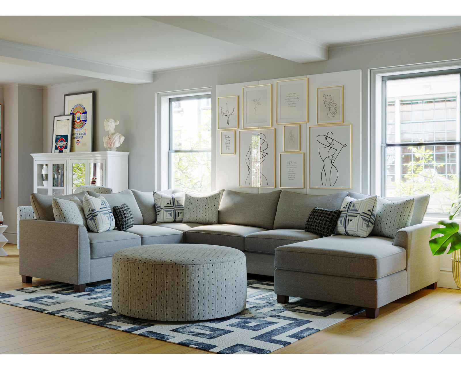 Palm Beach Iron Five Piece Sectional Sectional (Includes Pillows)