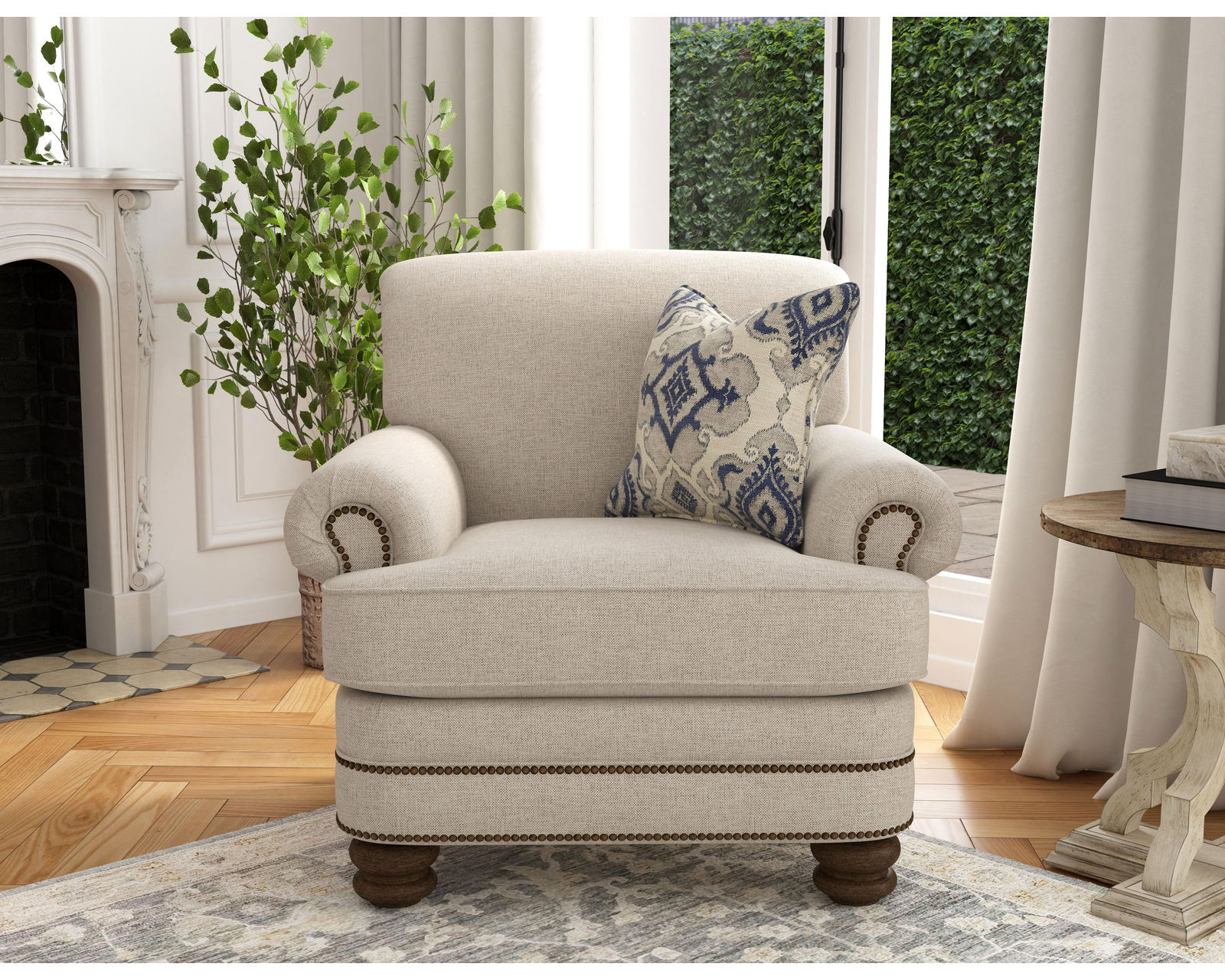 Bay Bridge 7791 Nailhead Chair (+100 fabrics)  - Bay Bridge Nailhead Chair