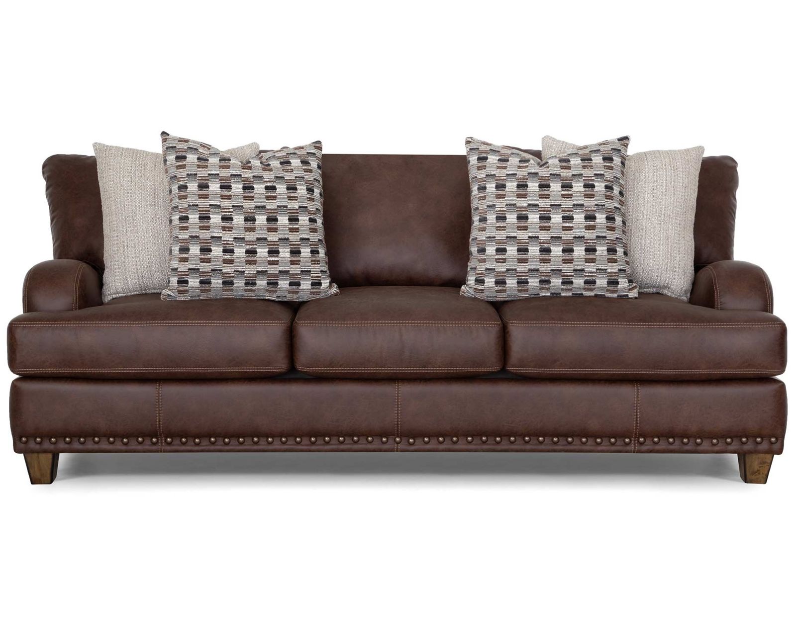 Dayton 93" Leather-Look Fabric Sofa (Rugged Character. Sink-In Comfort. Timeless Style)